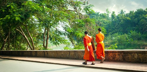 Buddhistische Moenche in Luang Prabang Laos