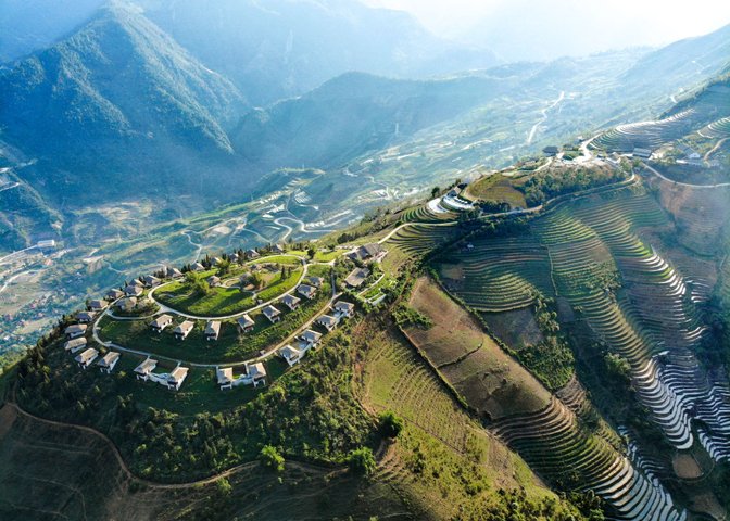 Topas Ecolodge Sapa Nordvietnam Bergpanorama