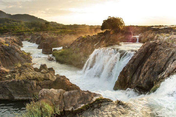 Don Kon Wasserfall im Süden von Laos Indochina Asien