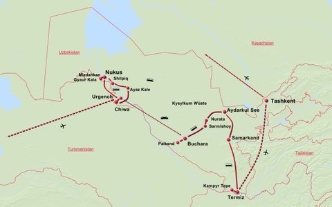 Usbekistan inkl Zug und Inlandsflug