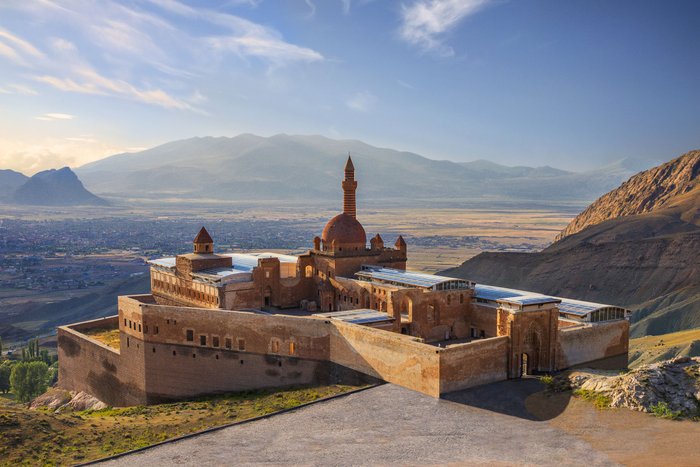 Ishak Pasha Palast, Blick über die Landschaft bei Dogubeyazit in Ostanatolien
