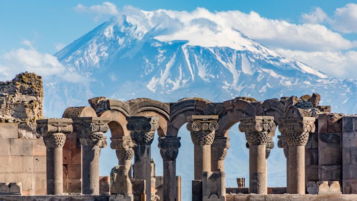 Armenien Ruinen des Zvartnots Tempel UNESCO Weltkulturerbe