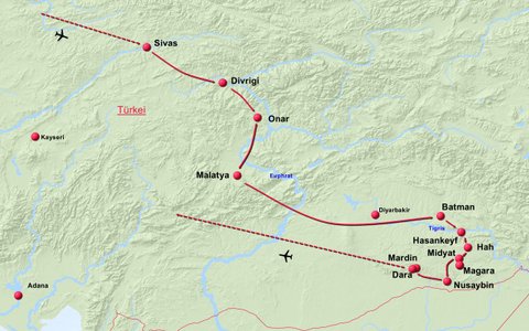 Südostanatolien Sivas bis Mardin