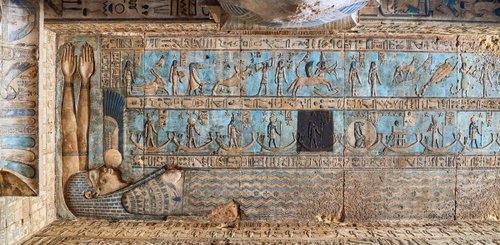 Relief an der Decke des Denderatempel