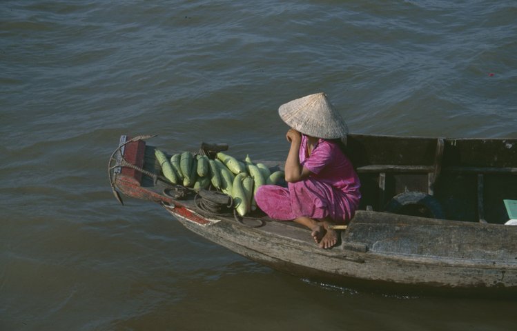 Cai Be Tien Giang Vietnam Schwimmender Markt im Mekongdelta
