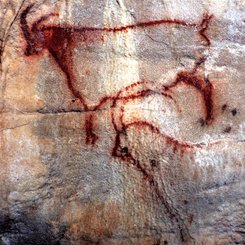 Detail der Bilderhöhle von Cougnac