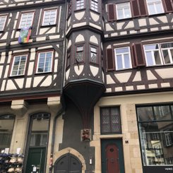 Schwaebische Alb Fachwerkhaus mit Erker Tübingen