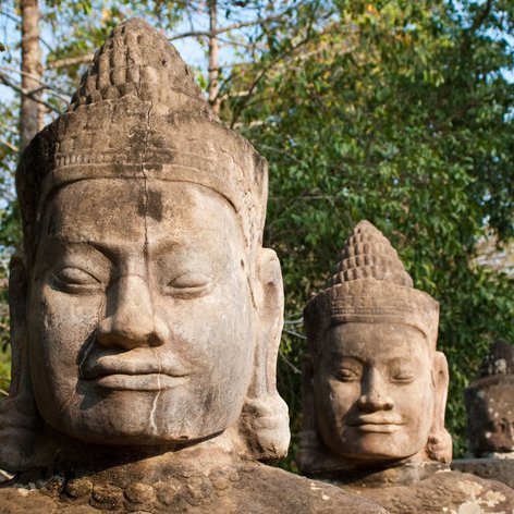 Statuen Angkor Thom Kambodscha