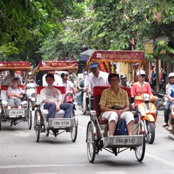 Hanoi Cyclo in Old Quarter Vietnam Indochina