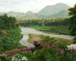 Luang Prabang Laos am Zusammenfluss von Nam Ou und Mekong