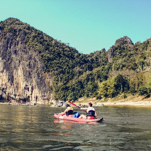 Heritage Line Laos Ausflug von der Anouvong mit dem Kayak