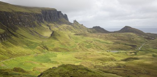 Landschaft bei Quiraing Isle of Skye Schottland