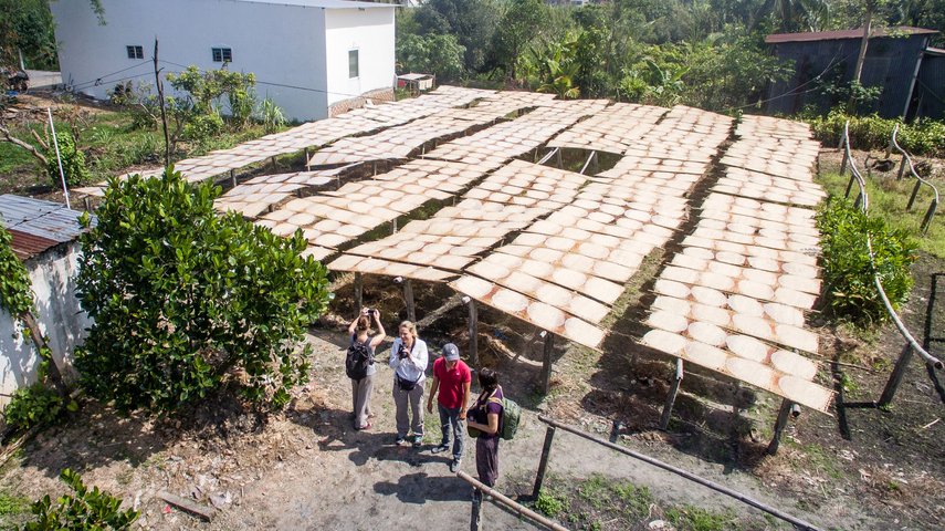 Mekong Delta Reispapierherstellung