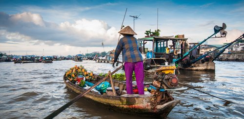 Cai Rang Schwimmender Markt Can Tho Vietnam