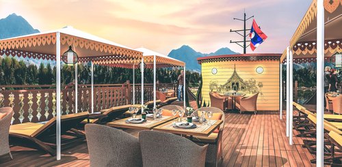 Heritage Line Anouvong Terrassendeck - laotische Entdeckungen am Boutiqueschiff