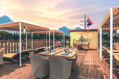 Heritage Line Anouvong Terrassendeck - laotische Entdeckungen am Boutiqueschiff