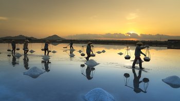Salzgewinnung in Hon Khoi Provinz Khan Hoa