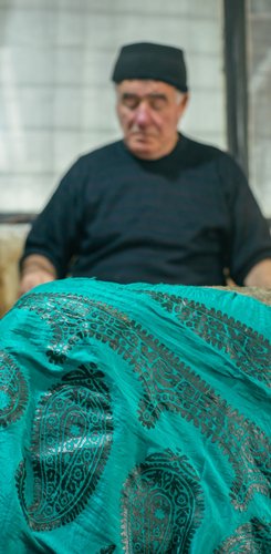 traditionelle Seidentücher Aserbaidschan