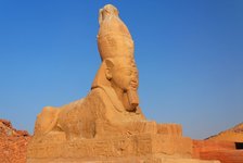 Sphinx von Ramesses II vor Wadi es-Sebus Tempel Unternubien