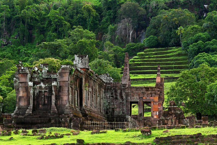 Tempel Wat Phou UNESCO Welterbe im Süden von Laos. Vorbild für Angkor Wat.