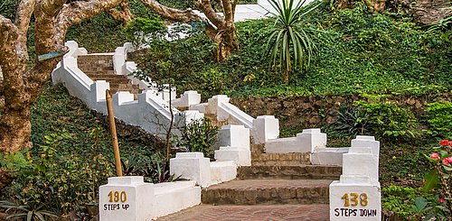 Stufen auf den Phou Si Luang Prabang Laos