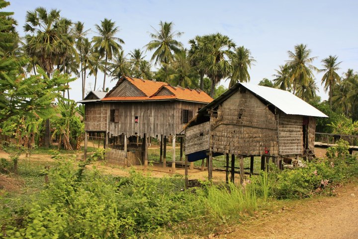 Pfahlbauten Dorf Kratie Kambodscha