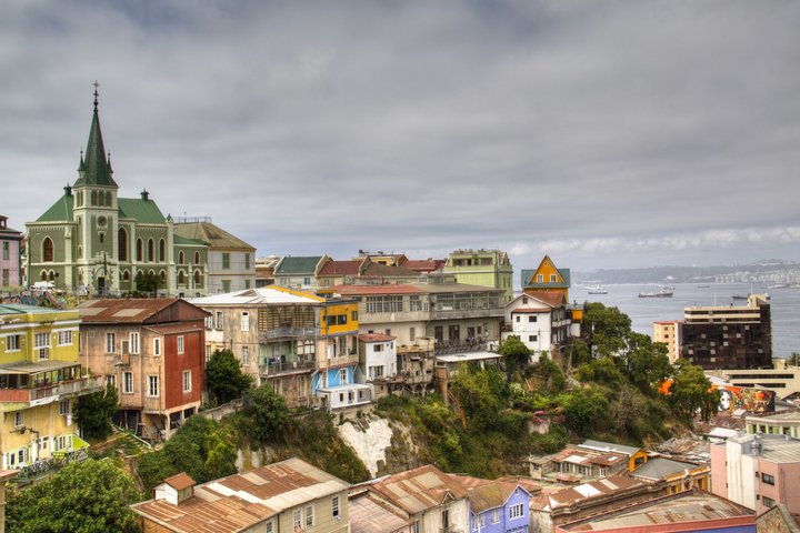 Panoramablick auf Valparaiso UNESCO Weltkulturerbe in Chile