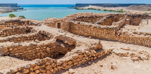 Sumhuram archaeologischer Park mit Ruinen von Khor Rori bei Salalah