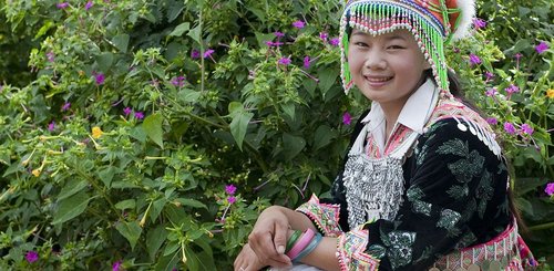 Dörfer, Minderheiten in Tracht, traditionelle Stämme und Tempel in Nordlaos