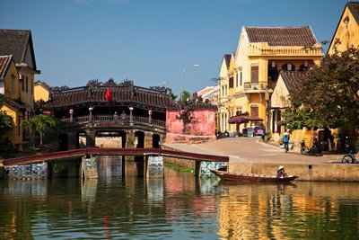 japanische Brücke in der Altstadt von Hoian