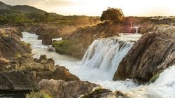 Don Kon Wasserfall im Süden von Laos Indochina Asien
