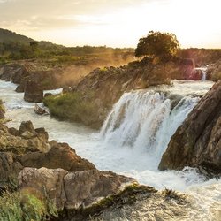 Don Kon Wasserfall im Süden von Laos Indochina Asien