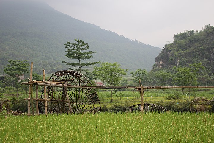 Bambuswasserrad Mai Chau Little Sapa bei der Vietnamreise