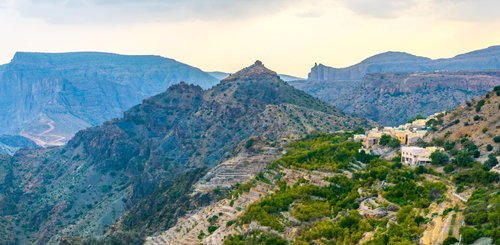 Jebel Akhdar Terrassenlandschaft am Saiq Plateau