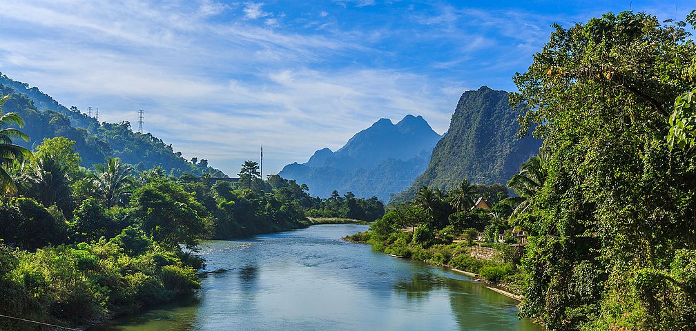 Song River Vang Vieng sehr schöne Flusslandschaft