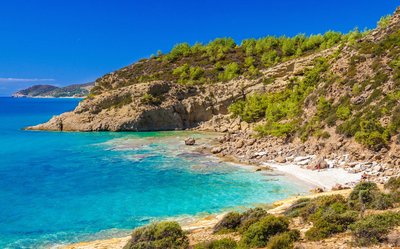 Blick auf den Strand von Thassos Griechenland Blick auf den Strand von Thassos
