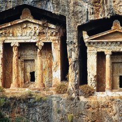 lykische Felsgräber Kaunos Dalyan karische Küste Türkei