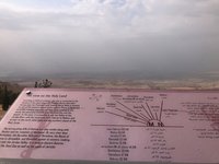 dunstverhangener Blick ins Gelobte Land vom Mount Nebo Jordanien
