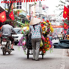 Haendler Markt Hanoi Vietnam