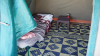 Lagerbetten im Zelt im Camp bei Tombos