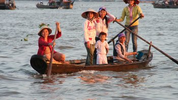 Sampan im Mekongdelta Vietnam