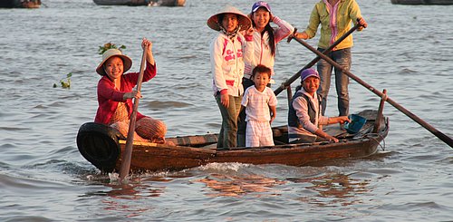 Sampan im Mekongdelta Vietnam